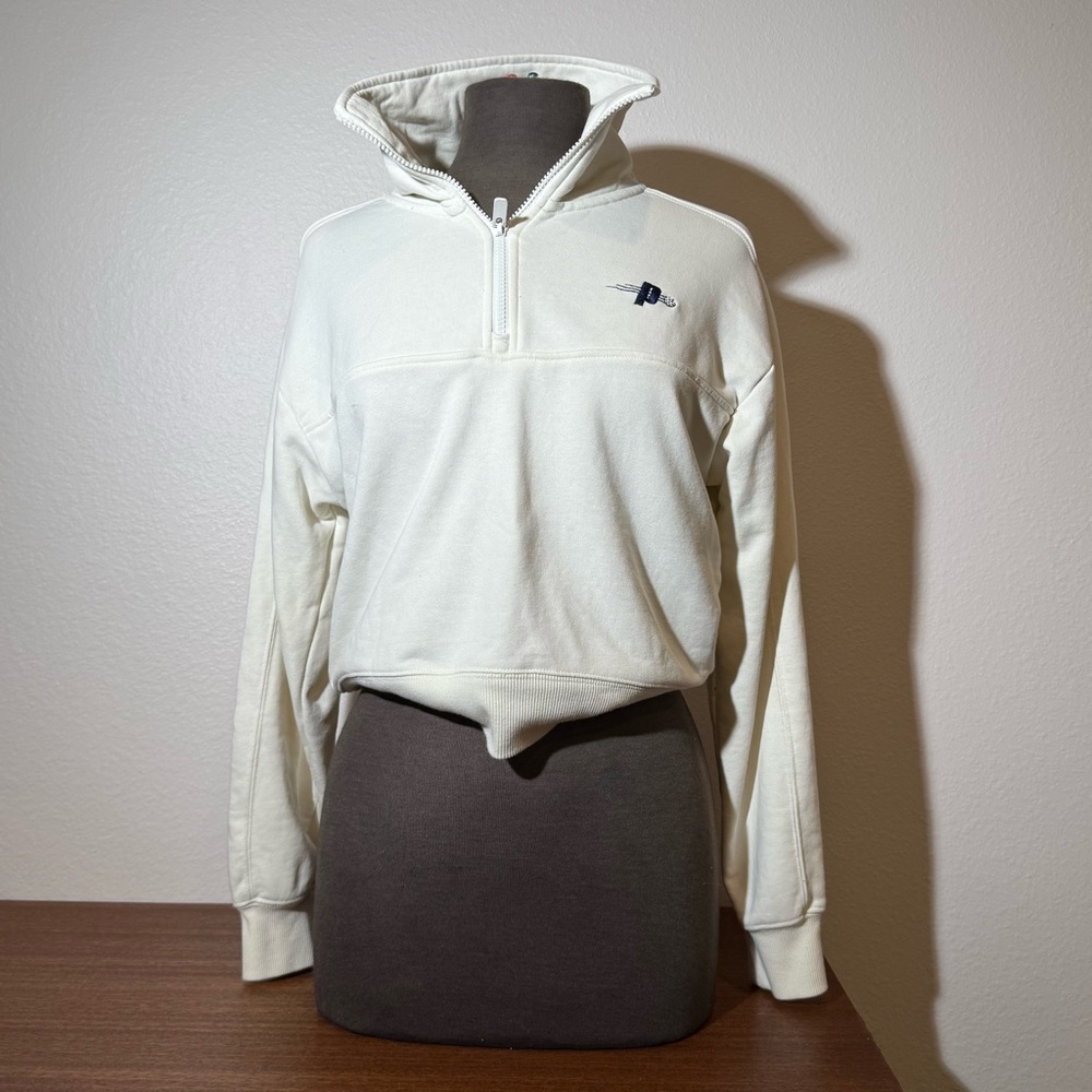 Prince Brand White Half-Zip Sweater